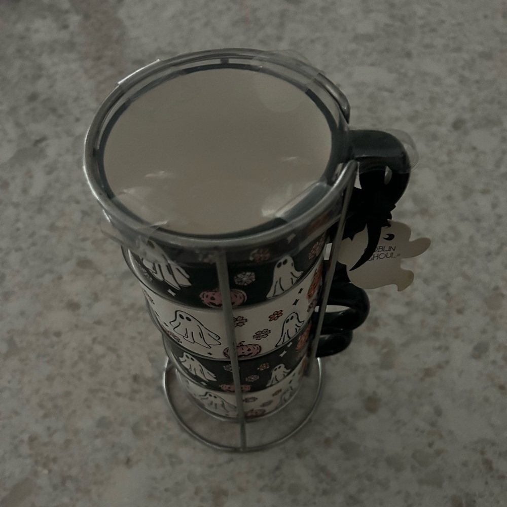 “New” Ghost and Pumpkin Stacking Mugs - Picture 2 of 8